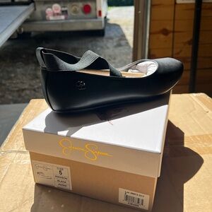 Jessica Simpson Black Cross-Strap Ballet Flat